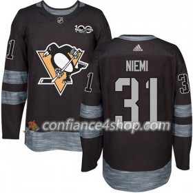 Adidas Maillot de Hockey Pittsburgh Penguins Antti Niemi 31 1917-2017 100th Anniversary Noir Authentic - Homme